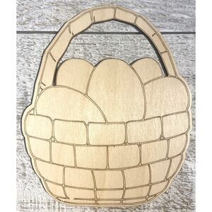 8" Tall - Ready to Paint Shape - 1/8" Birch - Easter Basket 1  - S446